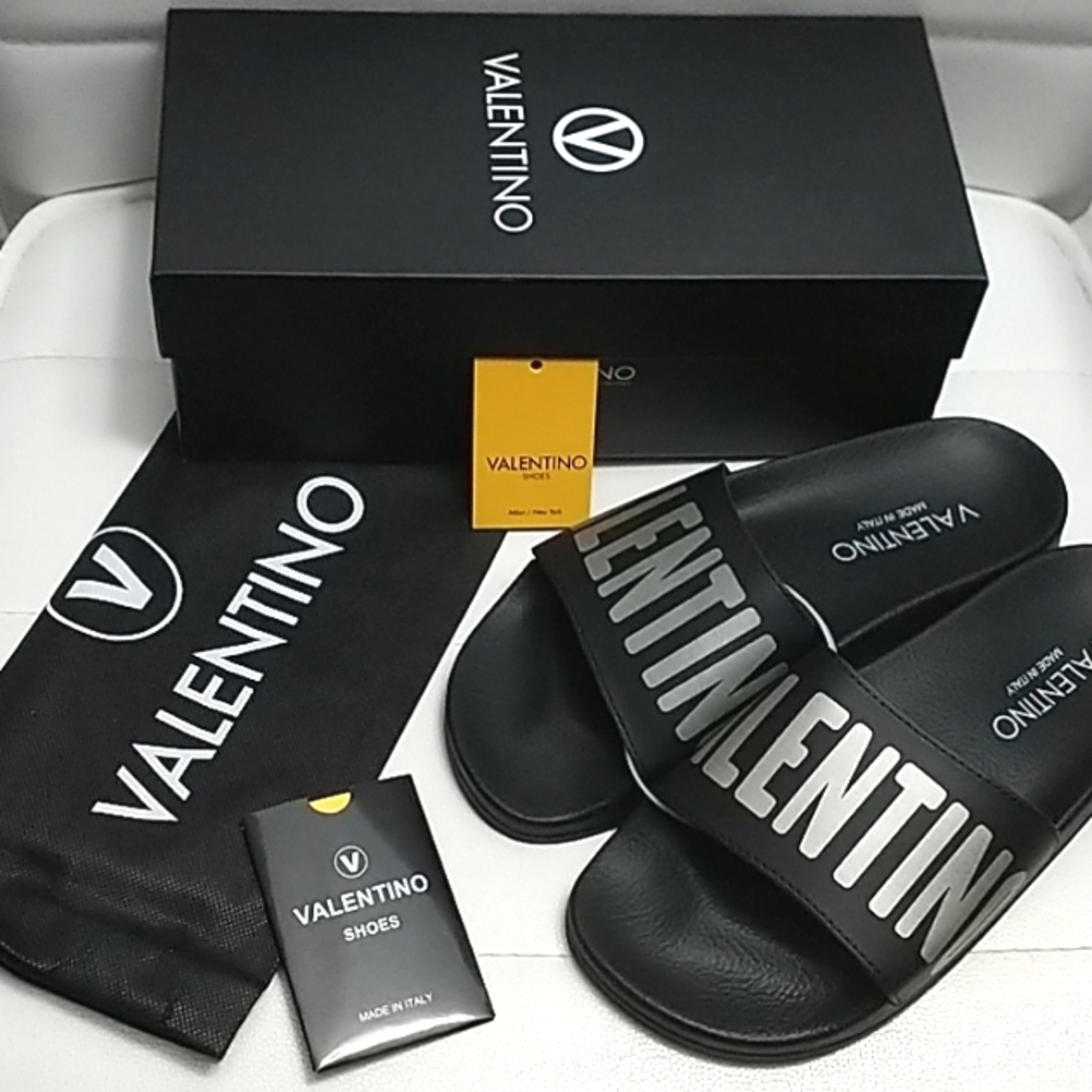 Valentino by Mario Valentino Black Slide Shoes - Picture 4 of 12